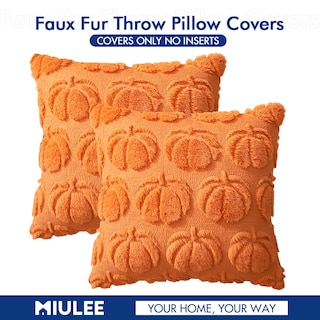 Foto 7 | Foto 7 | Funda para Cojín Miulee Calabazas Naranja 2 Piezas - Venta Internacional