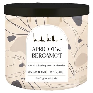 Foto 1 | Foto 1 | Mezcla De Cera De Soja Candle Nicole Miller Albaricoque Y Bergamota 430 Ml - Venta Internacional.
