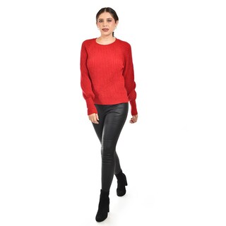 Foto 4 | Foto 4 | Suéter De Punto Con Brillo Roman Fashion /juvenil 9388 (rojo) Rojo