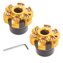 Par Punta Cabezal Slider Aluminio Amarillo Moto Decorativos