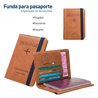 Foto 2 | Foto 2 | Porta Pasaporte Funda Protectora Con Protección Color Café Claro