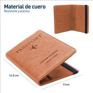 Foto 3 | Foto 3 | Porta Pasaporte Funda Protectora Con Protección Color Café Claro