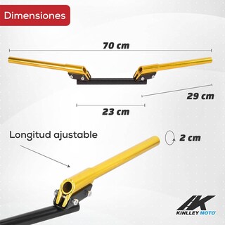 Foto 2 | Foto 2 | Manubrio Deportivo Universal Posiciones Moto Metalico Dorado