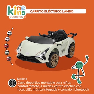 Foto 2 | Foto 2 | Kinene | Carrito Deportivo Eléctrico Para Niños Con Control Remoto Luces Y Bluetooth