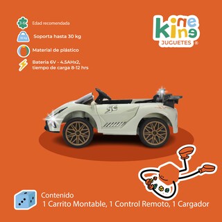 Foto 3 | Foto 3 | Kinene | Carrito Deportivo Eléctrico Para Niños Con Control Remoto Luces Y Bluetooth
