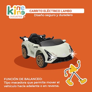 Foto 4 | Foto 4 | Kinene | Carrito Deportivo Eléctrico Para Niños Con Control Remoto Luces Y Bluetooth