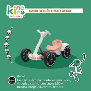 Foto 2 | Foto 2 | Kinene | Go Kart Infantil Eléctrico Con Luces Led Música Claxon Y Estructura Plegable