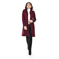 Abrigo Largo De Cuello Mao Roman Fashion /juvenil 3011 (vino) Vino