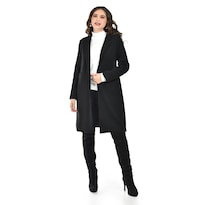 Abrigo Largo De Cuello Mao Roman Fashion /juvenil  3011 (negro) Negro