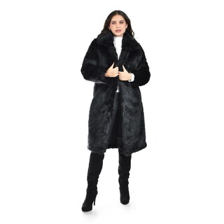 Foto 4 | Foto 4 | Abrigo Largo De Peluche Roman Fashion /juvenil  4098 (negro) Negro