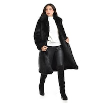 Abrigo Largo De Peluche Roman Fashion /juvenil 4098 (negro) Negro