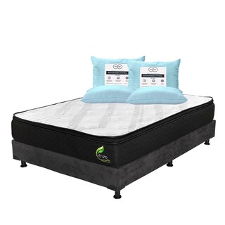 Foto 1 | Foto 1 | Colchón Restonic Enzo + Box Dicasa Matrimonial + 2 Almohadas Trinity