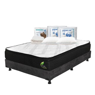 Foto 1 | Foto 1 | Colchón Restonic Enzo + Box Dicasa Matrimonial + 2 Almohadas Osos + Protector Ultra