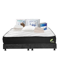 Cochón Restonic Enzo + Box Dicasa King Size + Almohada Osos + Protector Ultra + Sábanas Basic