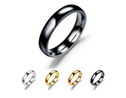 Anillo De Pareja De Titanio Liso De Acero Inoxidable