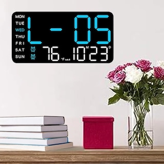Foto 4 | Foto 4 | ''reloj De Pared Digital Con Alarmas Y Calendario termómetro Negro Azul ''