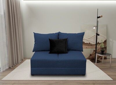 Foto 1 | Foto 1 | Love Seat El Bazar Store Orlando Azul Marino Tela Lino Nacional Sillon 2 Plazas Modular