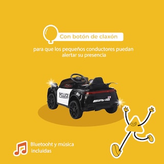 Foto 8 | Foto 8 | Kinene | Carro Eléctrico Infantil Tipo Policía Con Música Bluetooth Control Remoto Y Modo Mecedora