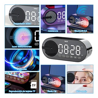 Foto 4 | Foto 4 | Reloj Digital Led Despertador Con Altavoz Bluetooth Negro