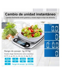 Foto 2 | Foto 2 | Bascula Digital Pesar Alimentos Máxima De 10kg+función De Tara De Medida Balanza Multifuncional Alimentos Incluye 2 Pilas Aaa Y