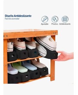 Foto 4 | Foto 4 | Zapatera De Plástico Organizacional 40 Piezas Color Negro