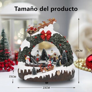Foto 4 | Foto 4 | Aldea Navideña Musical Con Luces Led Pista De Hielo Giratoria De Resina Para Decoración