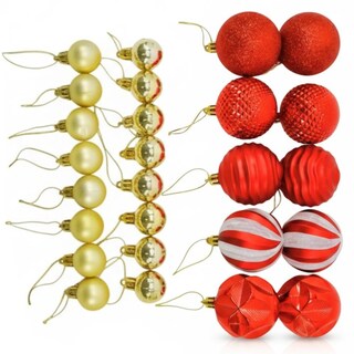 Foto 1 | Foto 1 | Esferas Navideñas De Cm-top 26 Piezas De 6cm Y 3cm En Color Rojo