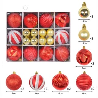 Foto 4 | Foto 4 | Esferas Navideñas De Cm-top 26 Piezas De 6cm Y 3cm En Color Rojo