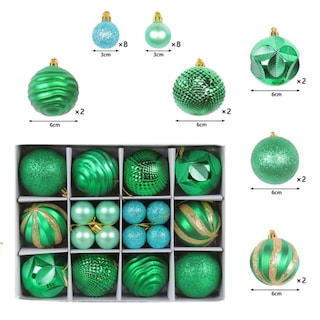 Foto 5 | Foto 5 | Esferas Navideñas De Cm-top 26 Piezas De 6cm Y 3cm En Color Verde