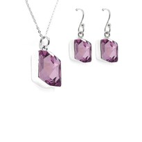 Collar Y Aretes De Mujer Plata .925 Fancy Zvezda