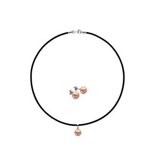 Foto 2 | Foto 2 | Collar Y Aretes De Mujer Caucho Plata .925 Perlas De Cristal Zvezda