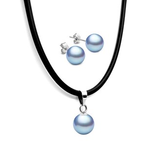 Foto 1 | Foto 1 | Collar Y Aretes De Mujer Caucho Plata .925 Perlas De Cristal Zvezda