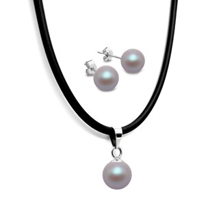 Foto 1 | Foto 1 | Collar Y Aretes De Mujer Caucho Plata .925 Perlas De Cristal Zvezda