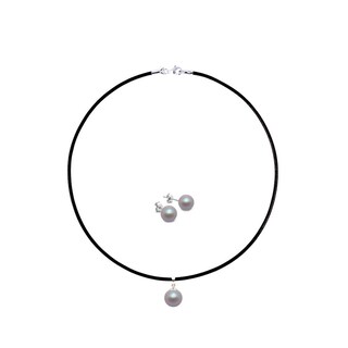 Foto 2 | Foto 2 | Collar Y Aretes De Mujer Caucho Plata .925 Perlas De Cristal Zvezda