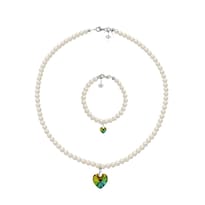 Collar Y Pulsera De Mujer Plata .925 Perlas De Cristal Zvezda