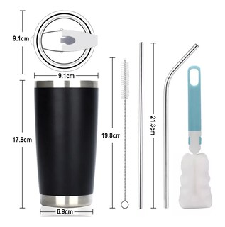 Foto 2 | Foto 2 | Vaso Térmico Lab.g De 20oz Acero Inoxidable Con Popote Y Cepillo Negro