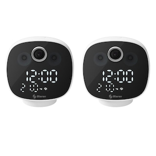 Foto 1 | Foto 1 | 2 Cámaras De Seguridad Wi-fi 2 Mpx Robotizadas Con Reloj Digital Para Escritorio