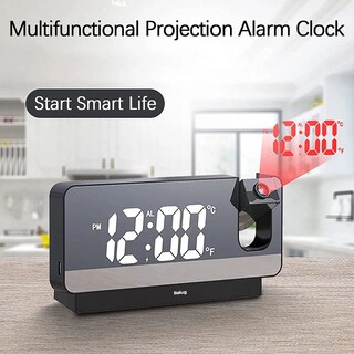 Foto 5 | Foto 5 | ''reloj Despertador De Proyección De Escritorio Led Colorido Negro ''