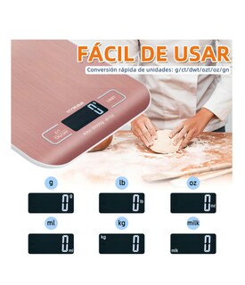 Foto 4 | Foto 4 | Balanza De Cocina Digital 10kg/1g Báscula Multifuncional Con Carga Usb Alta Precisión Superficie De Acero Inoxidable Pantall