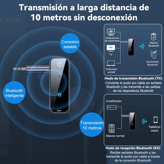 Foto 3 | Foto 3 | Transmisor Lab.g 3.5mm Receptor Coche Bluetooth5.0 Música Llamada Negro