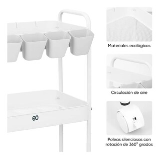 Foto 3 | Foto 3 | Carrito Organizador De Acero Multifunción Eo Safe Imports Esi-21914 Blanco
