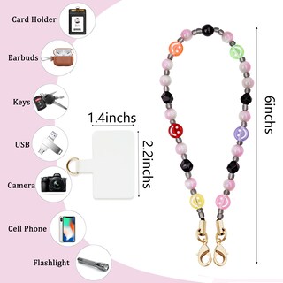 Foto 2 | Foto 2 | Correa De Muñeca Para Teléfono Lostars Con Cuentas De Mármol Y Emoticono Colorido - Venta Internacional.
