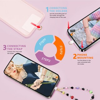 Foto 5 | Foto 5 | Correa De Muñeca Para Teléfono Lostars Con Cuentas De Mármol Y Emoticono Colorido - Venta Internacional.