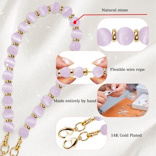 Foto 3 | Foto 3 | Correa De Muñeca Lostars Con Cuentas De Mármol Y Lengüeta Para Teléfono  Color Beige - Venta Internacional.
