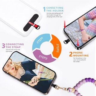 Foto 5 | Foto 5 | Pulsera Para Teléfono Lostars  Con Cuentas De Silicona  Color Morado - Venta Internacional.
