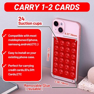Foto 2 | Foto 2 | Tarjetero Con Ventosa Para Teléfono Cukohno Classic Ketchup Red - Venta Internacional.