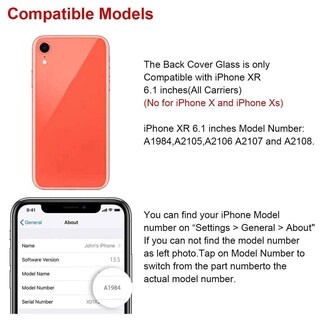 Foto 6 | Foto 6 | Kit De Repuesto De Cristal Con Parte Trasera Coral De Perzework Para Iphone Xr De 6.1 Pulgadas - Venta Internacional.