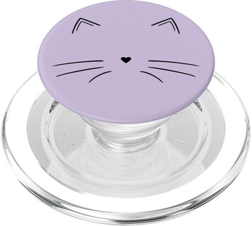Foto 1 | Foto 1 | Popsockets Popgrip Para Magsafe Black Cat Face Color Morado Claro - Venta Internacional.