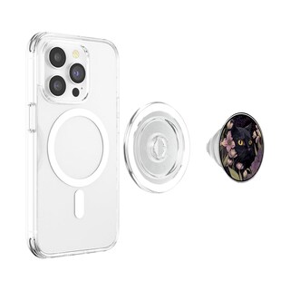 Foto 3 | Foto 3 | Popsockets Popgrip Para Magsafe Bonito Gato Negro Escondido En Flores De Primavera - Venta Internacional.