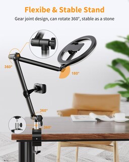 Foto 2 | Foto 2 | Lámpara Anular Luoled De 10 Pulgadas Con Soporte Soporte Para Teléfono Y Abrazadera - Venta Internacional.